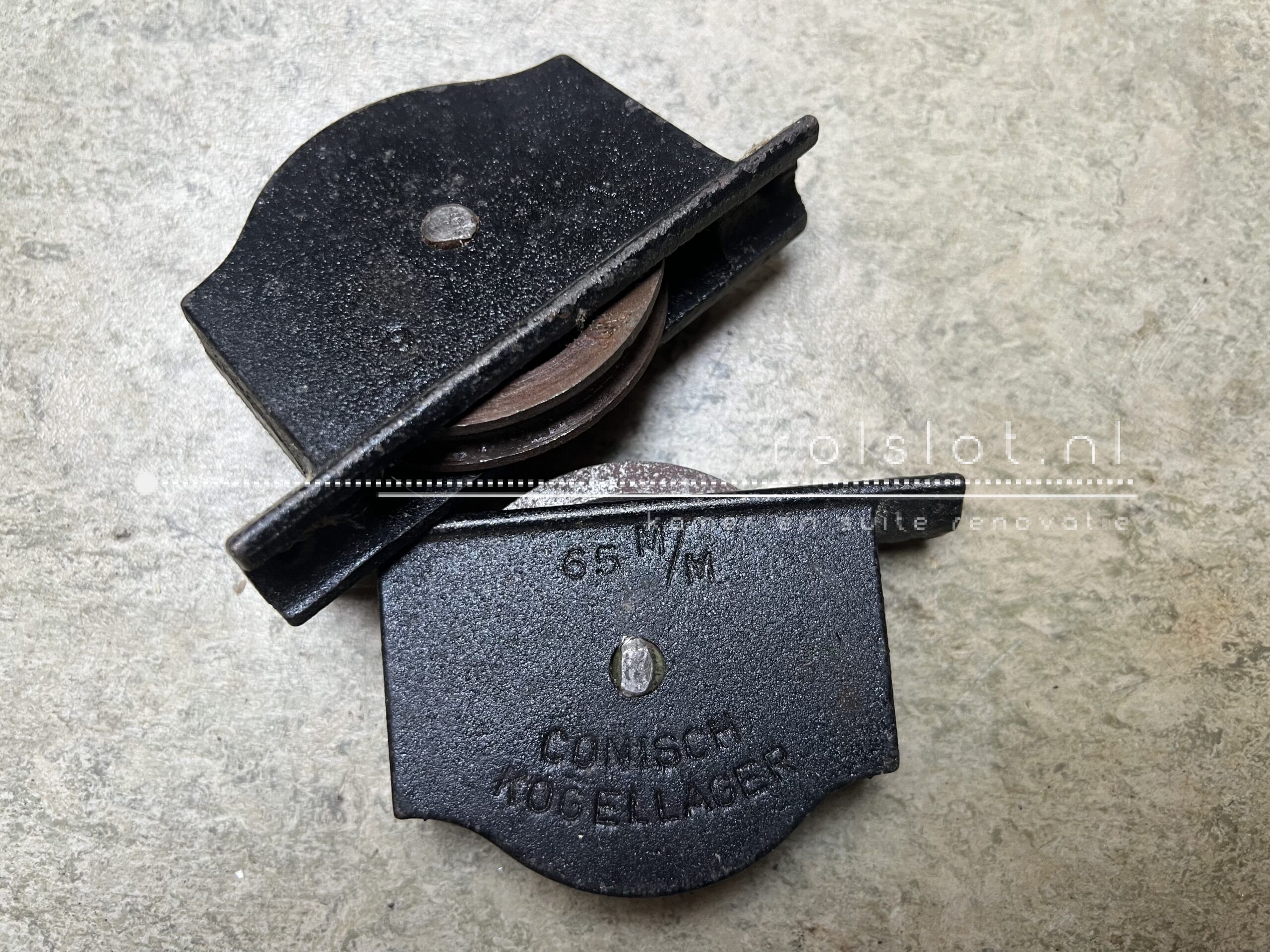 Gietijzer rolslot 65 mm Conisch Kogellager